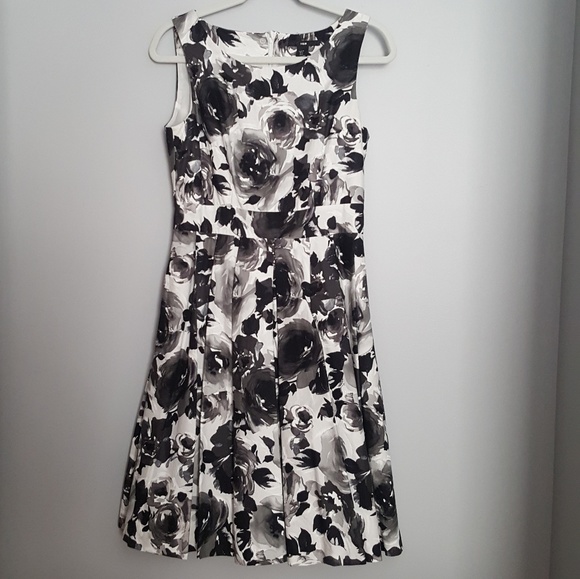 h&m black flower dress